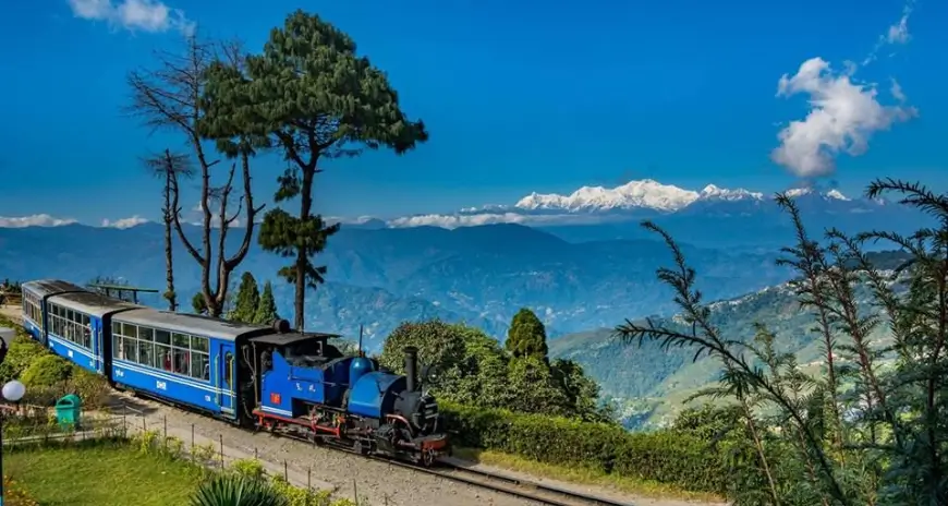 Darjeeling Himalayan Railway with mountain views